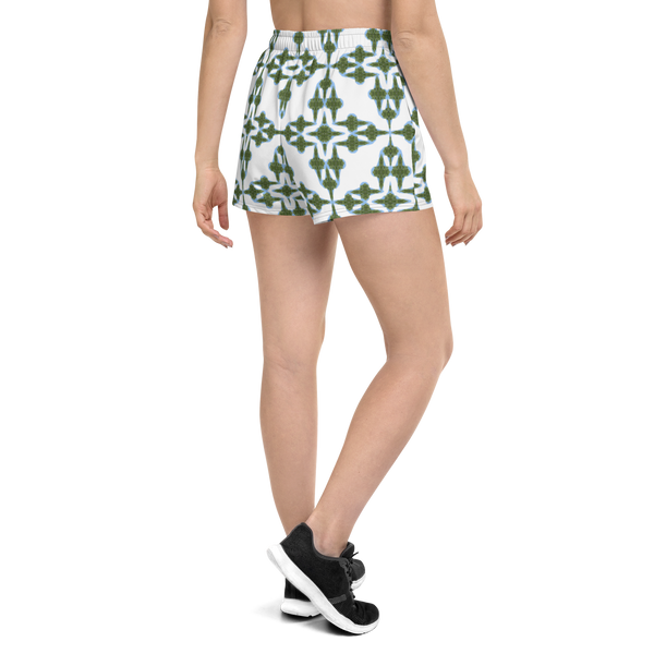 Product name: Recursia Symmetree Women's Athletic Short Shorts. Keywords: Athlesisure Wear, Clothing, Men's Athletic Shorts, Print: Symmetree