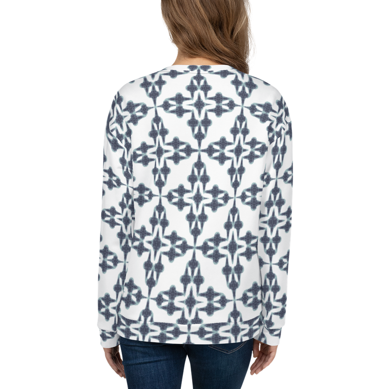 Product name: Recursia Symmetree Women's Sweatshirt In Blue. Keywords: Athlesisure Wear, Clothing, Print: Symmetree, Women's Sweatshirt, Women's Tops