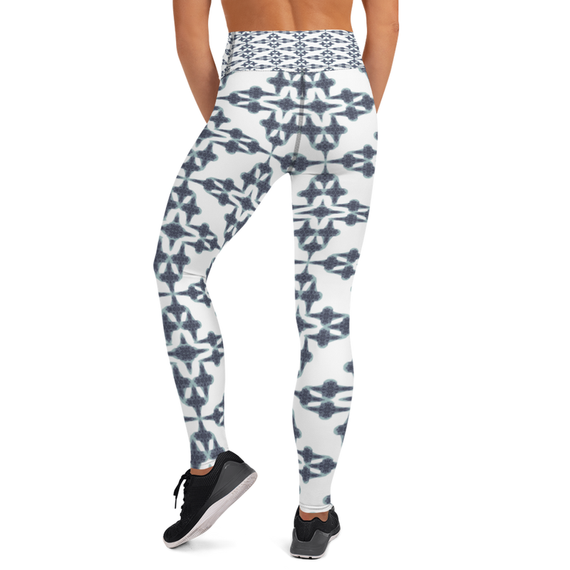 Product name: Recursia Symmetree Yoga Leggings In Blue. Keywords: Athlesisure Wear, Clothing, Print: Symmetree, Women's Clothing, Yoga Leggings