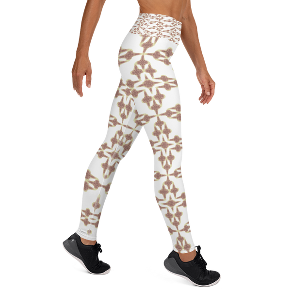 Product name: Recursia Symmetree Yoga Leggings In Pink. Keywords: Athlesisure Wear, Clothing, Print: Symmetree, Women's Clothing, Yoga Leggings
