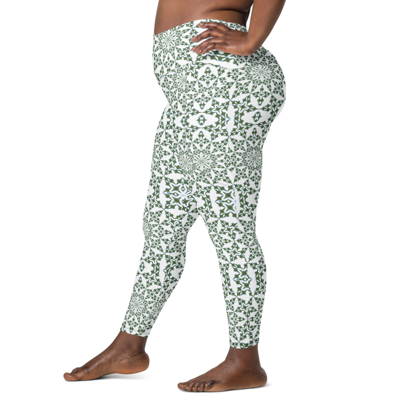 Product name: Recursia Symmetree I Leggings With Pockets. Keywords: Athlesisure Wear, Clothing, Leggings with Pockets, Print: Symmetree, Women's Clothing