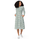 Product name: Recursia Symmetree I Long Sleeve Midi Dress. Keywords: Clothing, Long Sleeve Midi Dress, Print: Symmetree, Women's Clothing