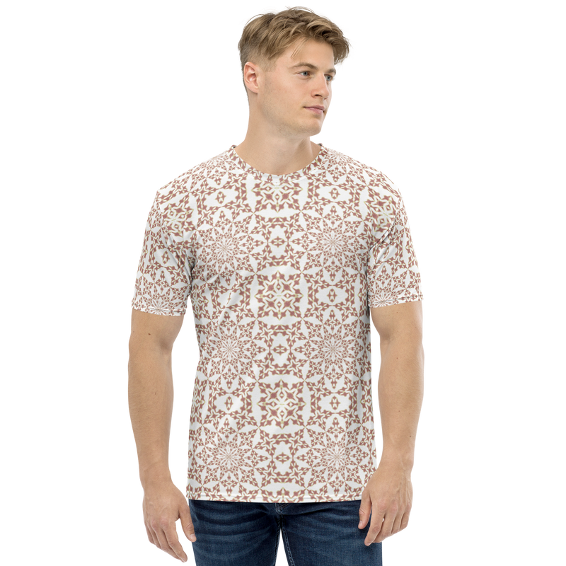 Product name: Recursia Symmetree IV Men's Crew Neck T-Shirt In Pink. Keywords: Clothing, Men's Clothing, Men's Crew Neck T-Shirt, Men's Tops, Print: Symmetree