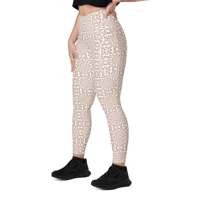 Product name: Recursia Symmetree Leggings With Pockets In Pink. Keywords: Athlesisure Wear, Clothing, Leggings with Pockets, Print: Symmetree, Women's Clothing