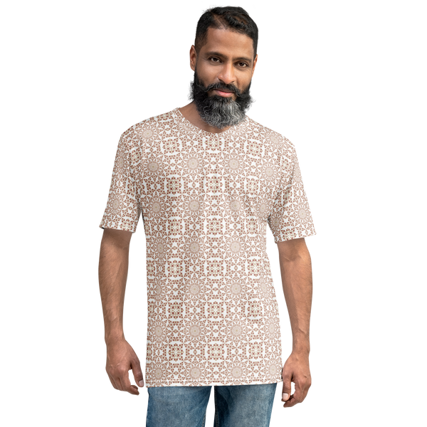 Product name: Recursia Symmetree V Men's Crew Neck T-Shirt In Pink. Keywords: Clothing, Men's Clothing, Men's Crew Neck T-Shirt, Men's Tops, Print: Symmetree