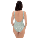 Product name: Recursia Symmetree II One Piece Swimsuit. Keywords: Clothing, One Piece Swimsuit, Swimwear, Print: Symmetree, Unisex Clothing