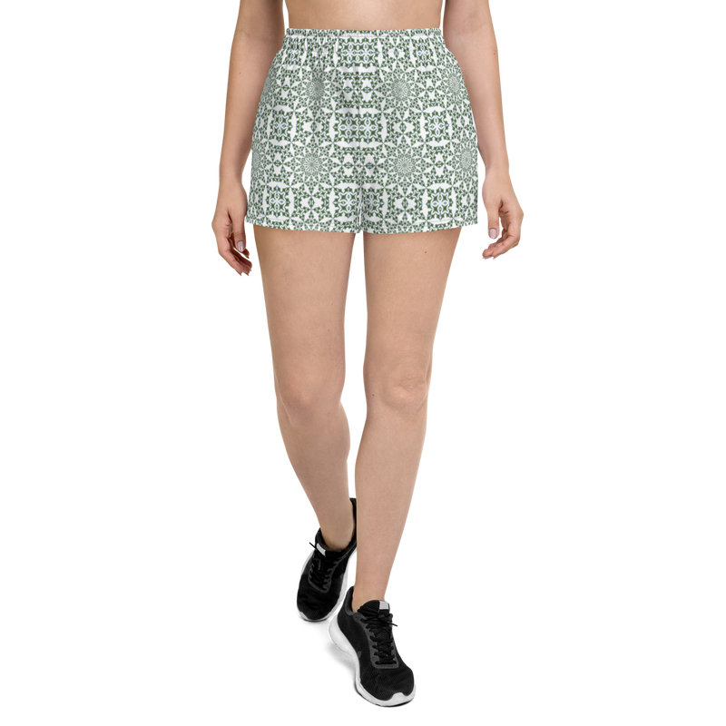 Product name: Recursia Symmetree II Women's Athletic Short Shorts. Keywords: Athlesisure Wear, Clothing, Men's Athletic Shorts, Print: Symmetree