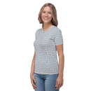 Product name: Recursia Symmetree II Women's Crew Neck T-Shirt In Blue. Keywords: Clothing, Print: Symmetree, Women's Clothing, Women's Crew Neck T-Shirt