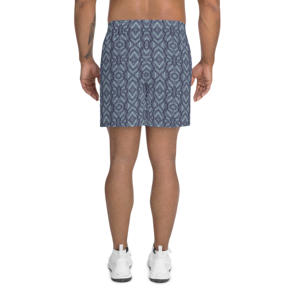 Product name: Recursia Tie-Dye Overdrive I Men's Athletic Shorts In Blue. Keywords: Athlesisure Wear, Clothing, Men's Athlesisure, Men's Athletic Shorts, Men's Clothing, Print: Tie-Dye Overdrive