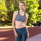 Product name: Recursia Tie-Dye Overdrive I Padded Sports Bra In Blue. Keywords: Athlesisure Wear, Clothing, Padded Sports Bra, Print: Tie-Dye Overdrive, Women's Clothing