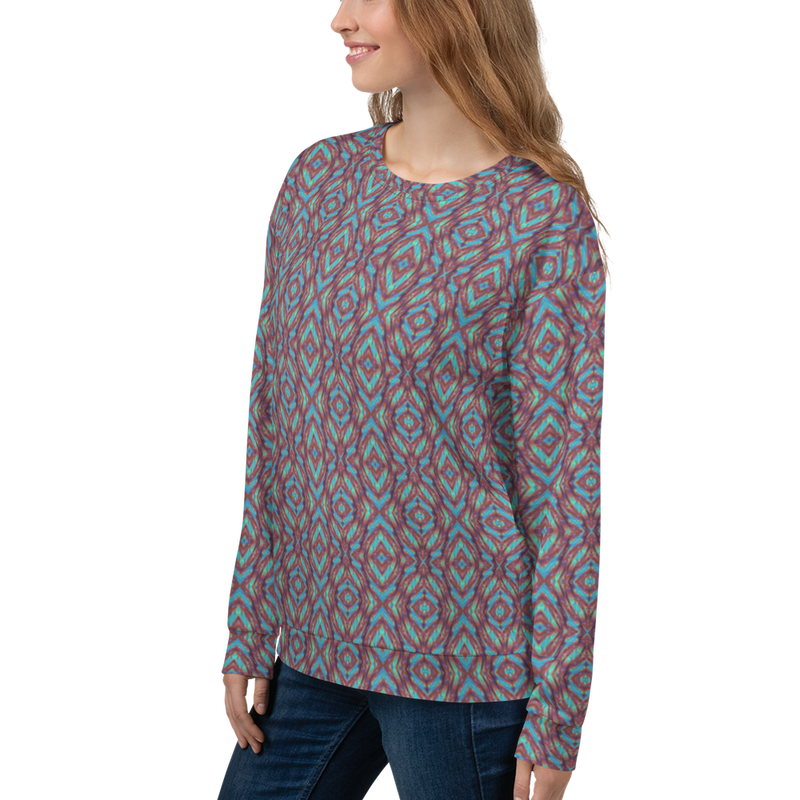 Product name: Recursia Tie-Dye Overdrive I Women's Sweatshirt. Keywords: Athlesisure Wear, Clothing, Print: Tie-Dye Overdrive, Women's Sweatshirt, Women's Tops