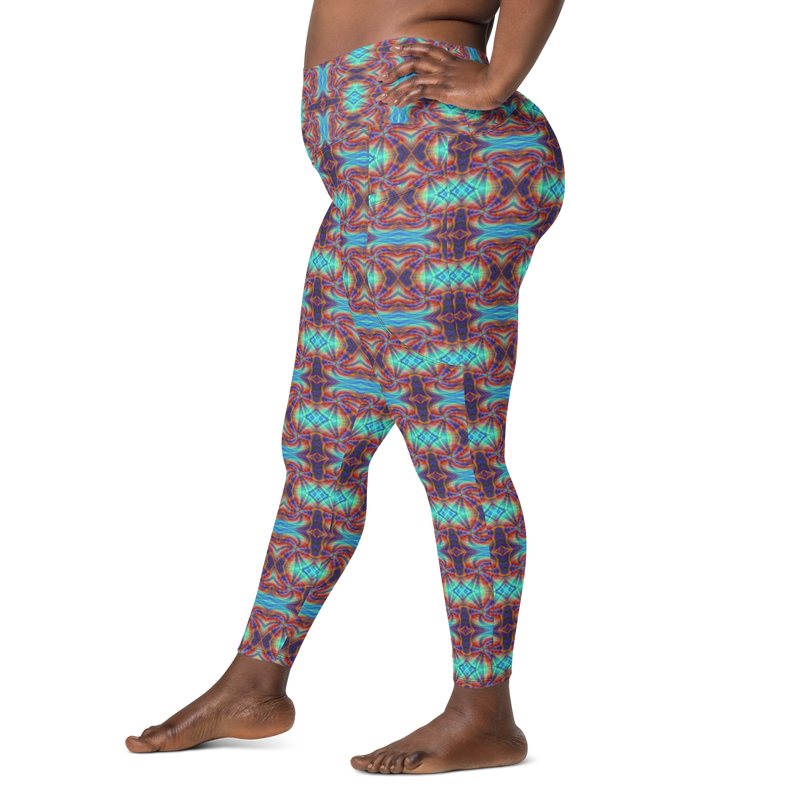 Product name: Recursia Tie-Dye Overdrive II Leggings With Pockets. Keywords: Athlesisure Wear, Clothing, Leggings with Pockets, Print: Tie-Dye Overdrive, Women's Clothing