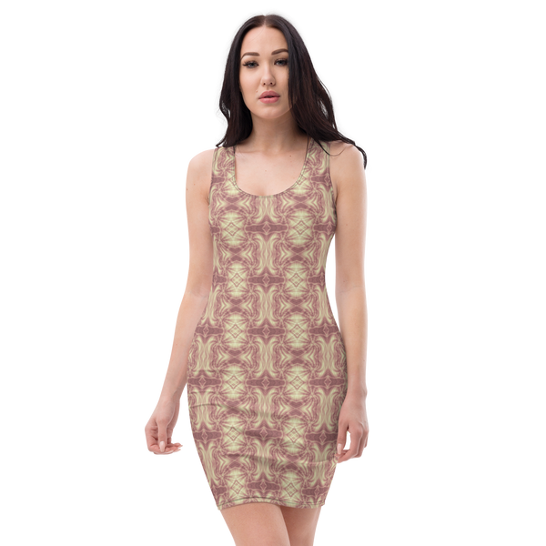 Product name: Recursia Tie-Dye Overdrive I Pencil Dress In Pink. Keywords: Clothing, Pencil Dress, Print: Tie-Dye Overdrive, Women's Clothing