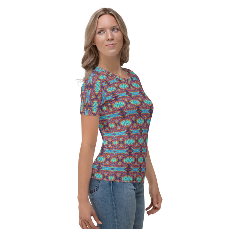 Product name: Recursia Tie-Dye Overdrive II Women's Crew Neck T-Shirt. Keywords: Clothing, Print: Tie-Dye Overdrive, Women's Clothing, Women's Crew Neck T-Shirt
