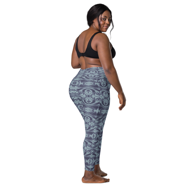 Product name: Recursia Tie-Dye Overdrive IV Leggings With Pockets In Blue. Keywords: Athlesisure Wear, Clothing, Leggings with Pockets, Print: Tie-Dye Overdrive, Women's Clothing