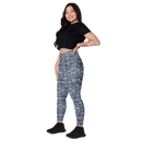 Product name: Recursia Tie-Dye Overdrive IV Leggings With Pockets In Blue. Keywords: Athlesisure Wear, Clothing, Leggings with Pockets, Print: Tie-Dye Overdrive, Women's Clothing