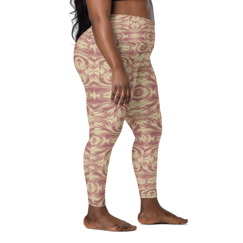 Product name: Recursia Tie-Dye Overdrive IV Leggings With Pockets In Pink. Keywords: Athlesisure Wear, Clothing, Leggings with Pockets, Print: Tie-Dye Overdrive, Women's Clothing