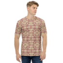 Product name: Recursia Tie-Dye Overdrive Men's Crew Neck T-Shirt In Pink. Keywords: Clothing, Men's Clothing, Men's Crew Neck T-Shirt, Men's Tops, Print: Tie-Dye Overdrive