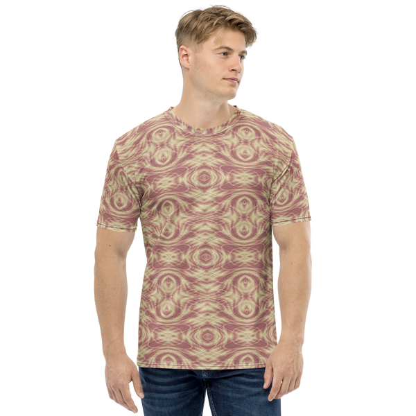 Product name: Recursia Tie-Dye Overdrive Men's Crew Neck T-Shirt In Pink. Keywords: Clothing, Men's Clothing, Men's Crew Neck T-Shirt, Men's Tops, Print: Tie-Dye Overdrive