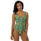 Product name: Recursia Tie-Dye Overdrive One Piece Swimsuit. Keywords: Clothing, One Piece Swimsuit, Swimwear, Print: Tie-Dye Overdrive, Unisex Clothing