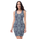 Product name: Recursia Tie-Dye Overdrive Pencil Dress In Blue. Keywords: Clothing, Pencil Dress, Print: Tie-Dye Overdrive, Women's Clothing