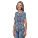 Product name: Recursia Tie-Dye Overdrive Women's Crew Neck T-Shirt In Blue. Keywords: Clothing, Print: Tie-Dye Overdrive, Women's Clothing, Women's Crew Neck T-Shirt