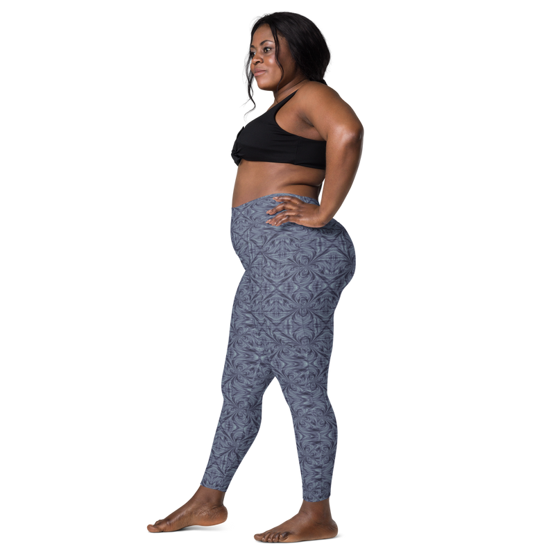 Product name: Recursia Tie-Dye Overdrive I Leggings With Pockets In Blue. Keywords: Athlesisure Wear, Clothing, Leggings with Pockets, Print: Tie-Dye Overdrive, Women's Clothing