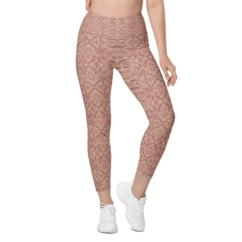 Product name: Recursia Tie-Dye Overdrive I Leggings With Pockets In Pink. Keywords: Athlesisure Wear, Clothing, Leggings with Pockets, Print: Tie-Dye Overdrive, Women's Clothing