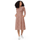 Product name: Recursia Tie-Dye Overdrive I Long Sleeve Midi Dress In Pink. Keywords: Clothing, Long Sleeve Midi Dress, Print: Tie-Dye Overdrive, Women's Clothing