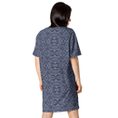 Product name: Recursia Tie-Dye Overdrive I T-Shirt Dress In Blue. Keywords: Clothing, T-Shirt Dress, Print: Tie-Dye Overdrive, Women's Clothing