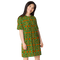 Product name: Recursia Tie-Dye Overdrive I T-Shirt Dress. Keywords: Clothing, T-Shirt Dress, Print: Tie-Dye Overdrive, Women's Clothing