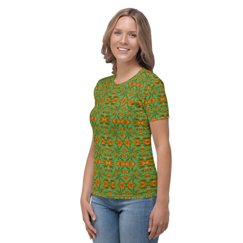 Product name: Recursia Tie-Dye Overdrive III Women's Crew Neck T-Shirt. Keywords: Clothing, Print: Tie-Dye Overdrive, Women's Clothing, Women's Crew Neck T-Shirt