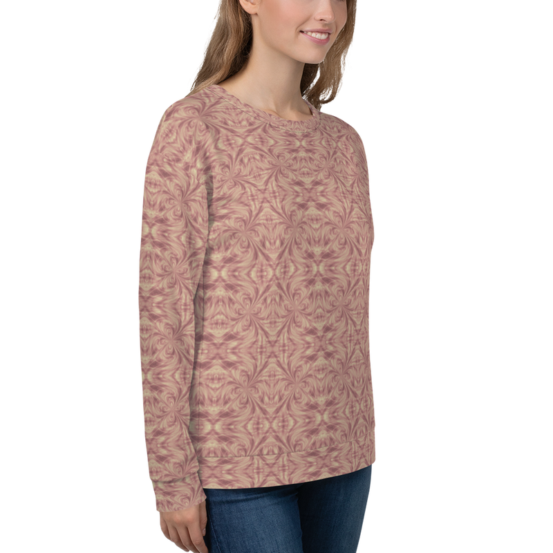 Product name: Recursia Tie-Dye Overdrive III Women's Sweatshirt In Pink. Keywords: Athlesisure Wear, Clothing, Print: Tie-Dye Overdrive, Women's Sweatshirt, Women's Tops