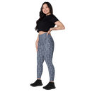 Product name: Recursia Tie-Dye Overdrive Leggings With Pockets In Blue. Keywords: Athlesisure Wear, Clothing, Leggings with Pockets, Print: Tie-Dye Overdrive, Women's Clothing