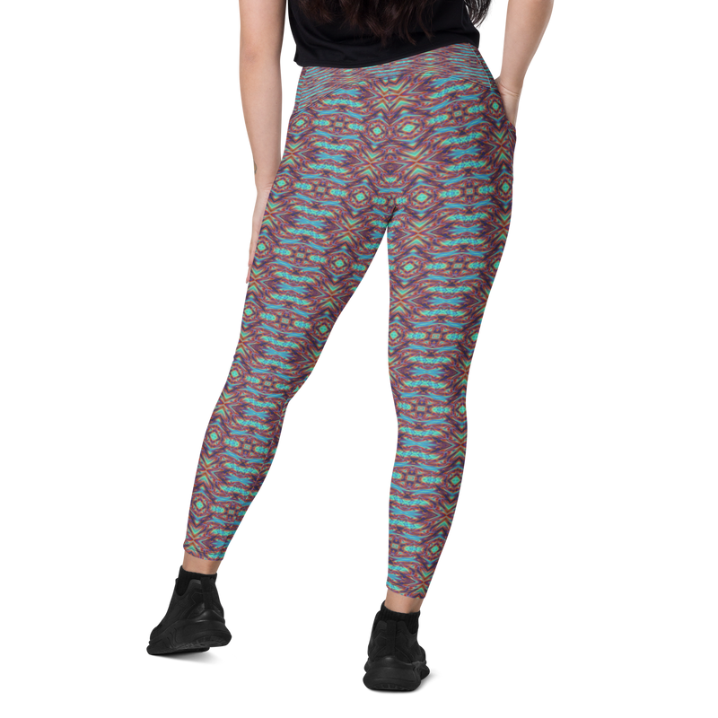 Product name: Recursia Tie-Dye Overdrive Leggings With Pockets. Keywords: Athlesisure Wear, Clothing, Leggings with Pockets, Print: Tie-Dye Overdrive, Women's Clothing