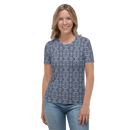 Product name: Recursia Tie-Dye Overdrive IV Women's Crew Neck T-Shirt In Blue. Keywords: Clothing, Print: Tie-Dye Overdrive, Women's Clothing, Women's Crew Neck T-Shirt