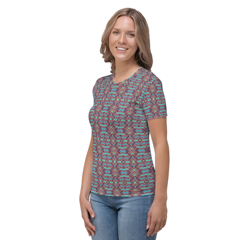 Product name: Recursia Tie-Dye Overdrive IV Women's Crew Neck T-Shirt. Keywords: Clothing, Print: Tie-Dye Overdrive, Women's Clothing, Women's Crew Neck T-Shirt
