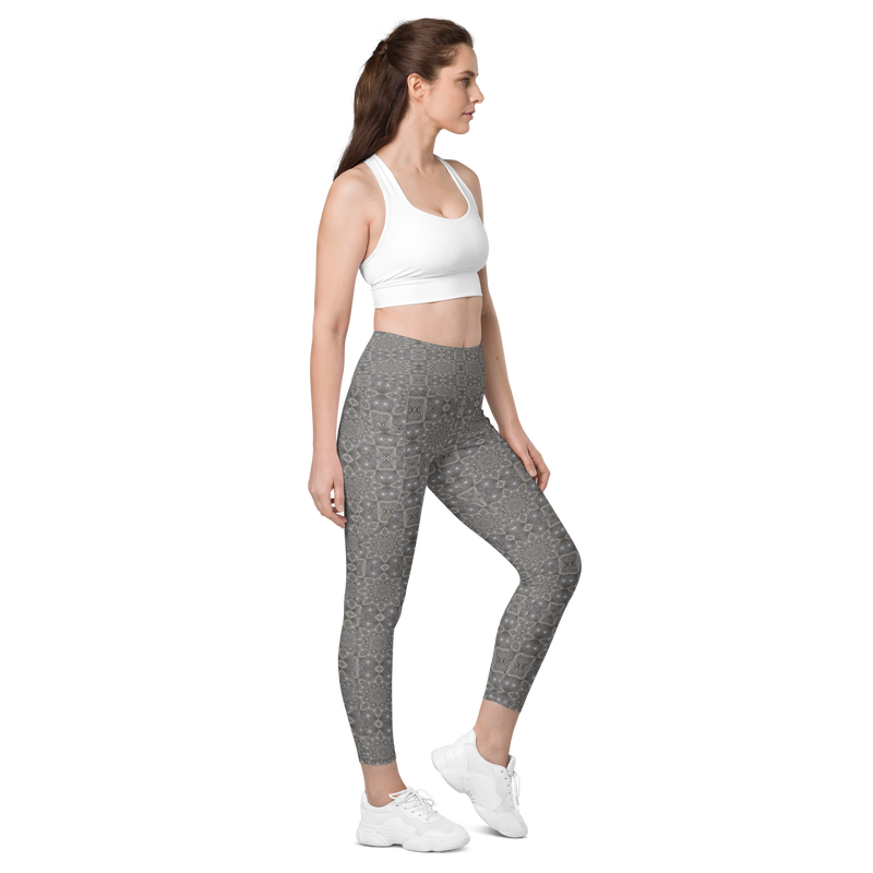 Product name: Recursia Zebrallusions II Leggings With Pockets. Keywords: Athlesisure Wear, Clothing, Leggings with Pockets, Women's Clothing, Print: Zebrallusions