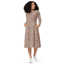 Product name: Recursia Zebrallusions II Long Sleeve Midi Dress In Pink. Keywords: Clothing, Long Sleeve Midi Dress, Women's Clothing, Print: Zebrallusions