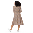 Product name: Recursia Zebrallusions II Long Sleeve Midi Dress In Pink. Keywords: Clothing, Long Sleeve Midi Dress, Women's Clothing, Print: Zebrallusions