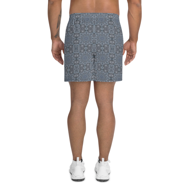 Product name: Recursia Zebrallusions Men's Athletic Shorts In Blue. Keywords: Athlesisure Wear, Clothing, Men's Athlesisure, Men's Athletic Shorts, Men's Clothing, Print: Zebrallusions