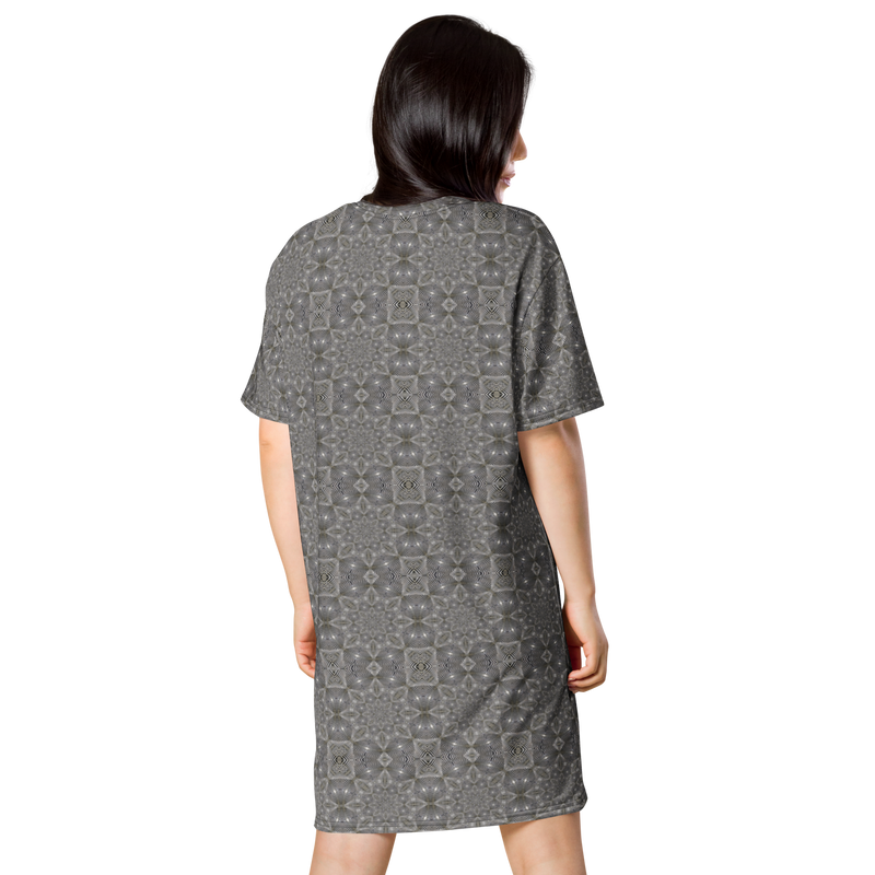 Product name: Recursia Zebrallusions II T-Shirt Dress. Keywords: Clothing, T-Shirt Dress, Women's Clothing, Print: Zebrallusions