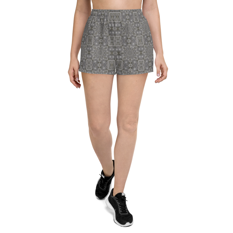Product name: Recursia Zebrallusions Women's Athletic Short Shorts. Keywords: Athlesisure Wear, Clothing, Men's Athletic Shorts, Print: Zebrallusions