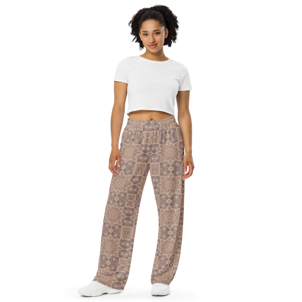 Product name: Recursia Zebrallusions II Women's Wide Leg Pants In Pink. Keywords: Women's Wide Leg Pants, Print: Zebrallusions