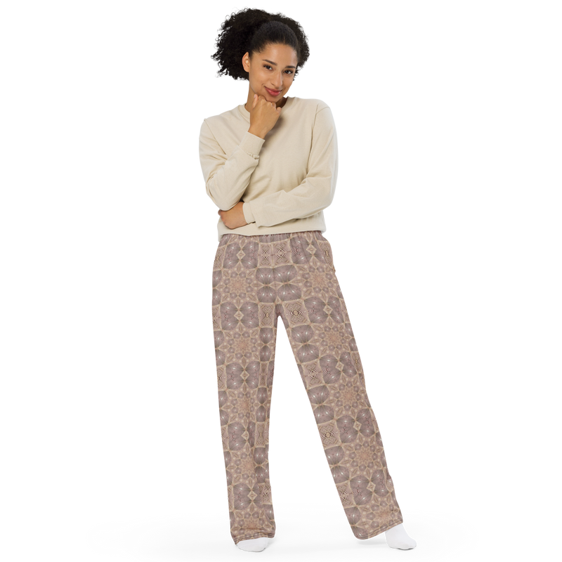 Product name: Recursia Zebrallusions II Women's Wide Leg Pants In Pink. Keywords: Women's Wide Leg Pants, Print: Zebrallusions
