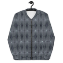 Product name: Recursia Zebrallusions I Men's Bomber Jacket In Blue. Keywords: Clothing, Men's Bomber Jacket, Men's Clothing, Men's Tops, Print: Zebrallusions