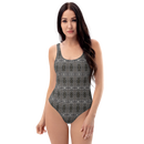 Product name: Recursia Zebrallusions I One Piece Swimsuit. Keywords: Clothing, One Piece Swimsuit, Swimwear, Unisex Clothing, Print: Zebrallusions