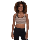 Product name: Recursia Zebrallusions I Padded Sports Bra In Pink. Keywords: Athlesisure Wear, Clothing, Padded Sports Bra, Women's Clothing, Print: Zebrallusions