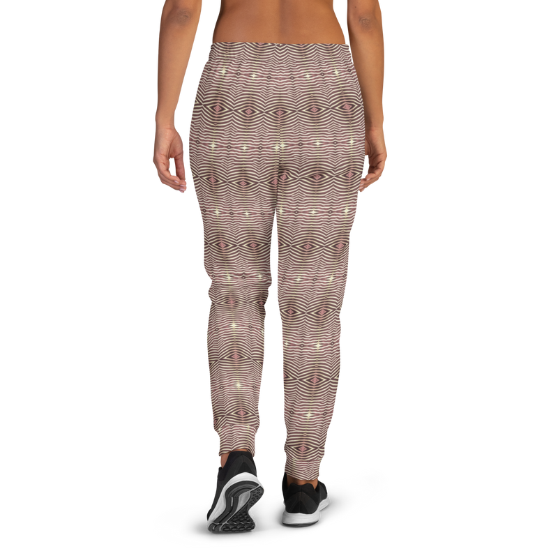Product name: Recursia Zebrallusions I Women's Joggers In Pink. Keywords: Athlesisure Wear, Clothing, Women's Bottoms, Women's Joggers, Print: Zebrallusions