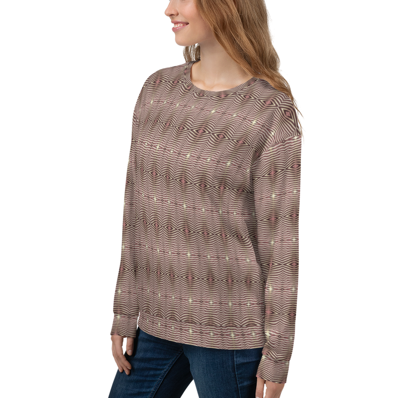 Product name: Recursia Zebrallusions I Women's Sweatshirt In Pink. Keywords: Athlesisure Wear, Clothing, Women's Sweatshirt, Women's Tops, Print: Zebrallusions